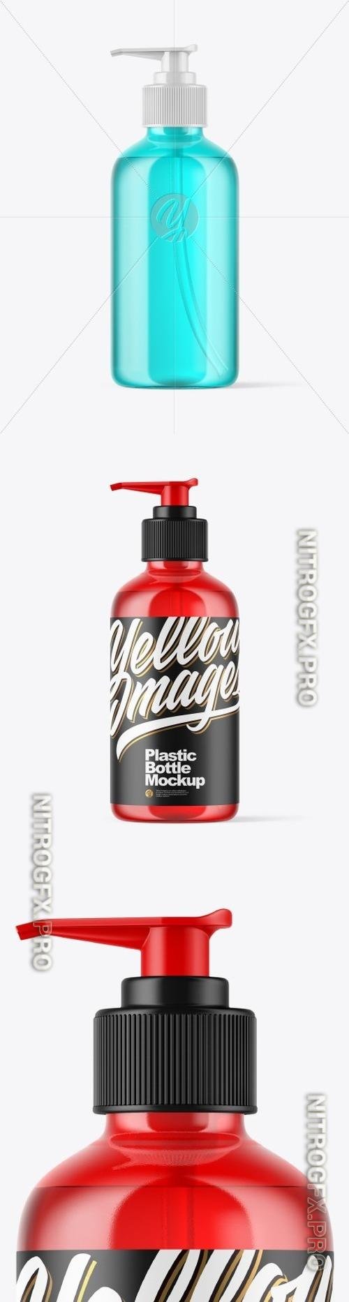Plastic Cosmetic Bottle with Pump Mockup 49988