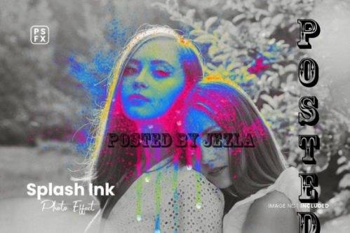 Splash Ink Photo Effect Psd