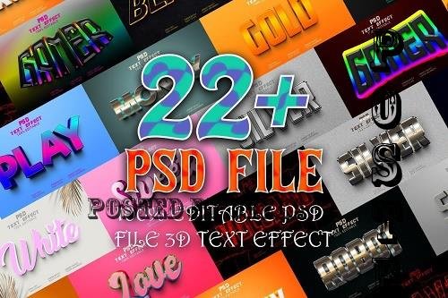 3D Text Effect Style PSD Bundle - 22 Premium Graphics
