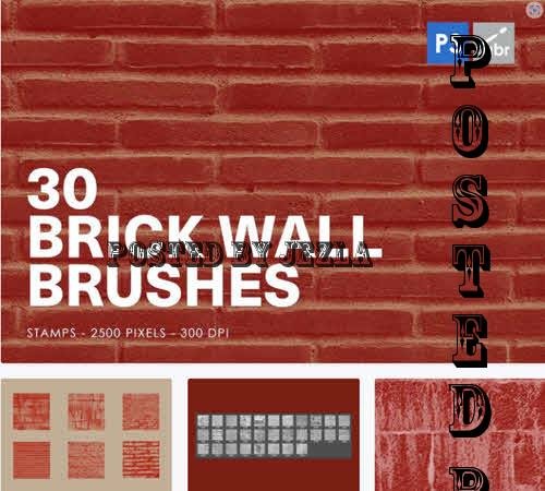 30 Brick Wall Photoshop Stamp Brushes - GGS6RY3