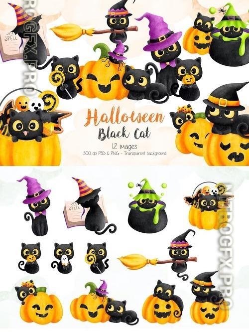 Halloween Black Cat Clipart