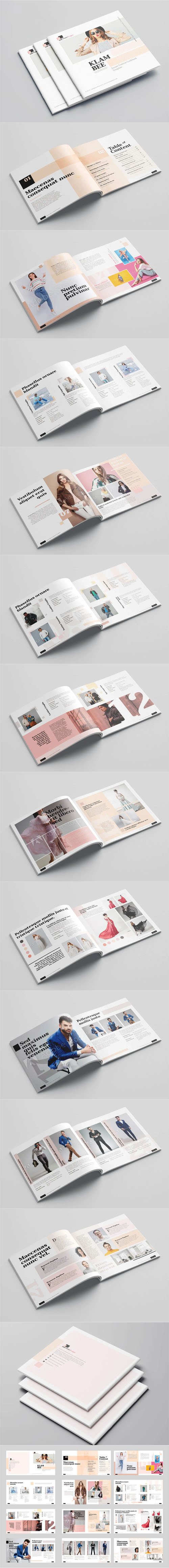 Square Fashion Lookbook INDD Template [24 Pages]