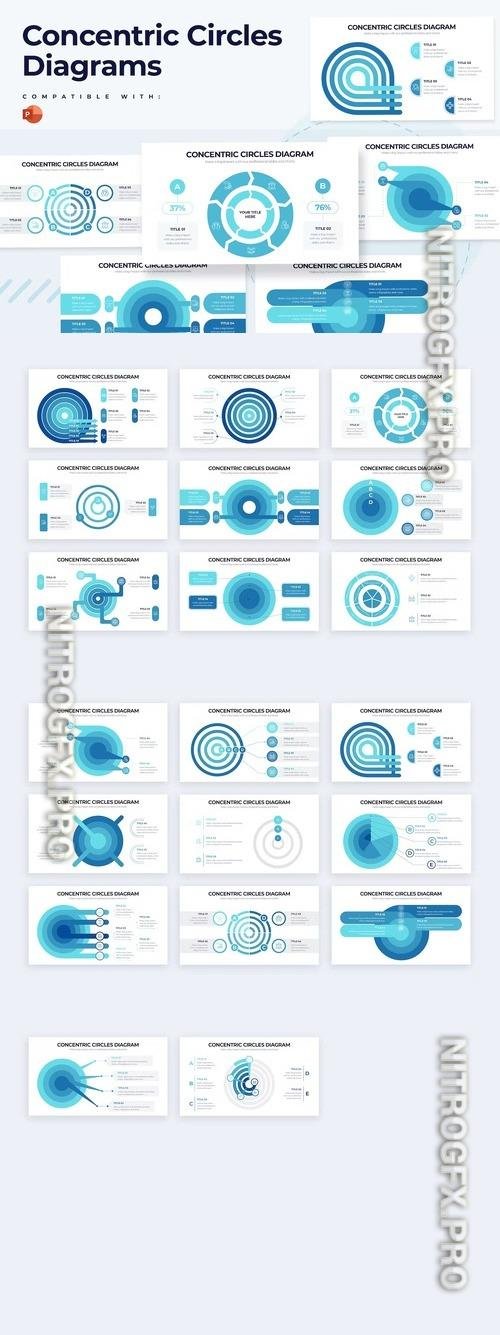 Concentric Circles Diagram PowerPoint Infographics