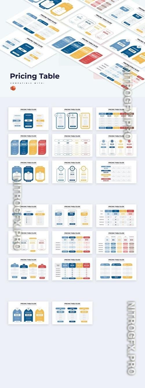 Pricing Table Slides PowerPoint Infographics