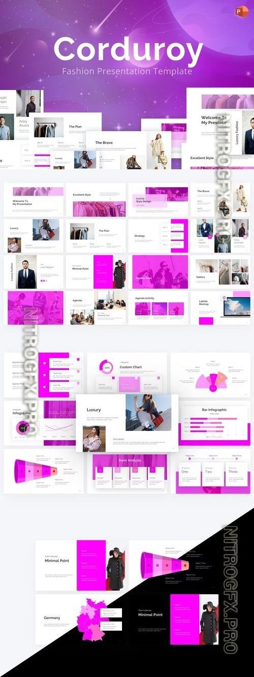 Corduroy Pink Modern Fashion PowerPoint
