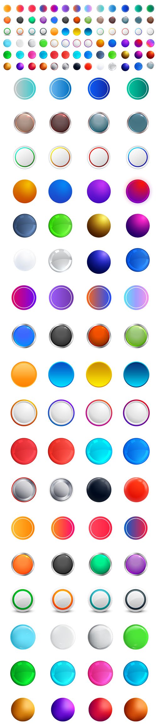 80+ Icons - Buttons Vector Templates