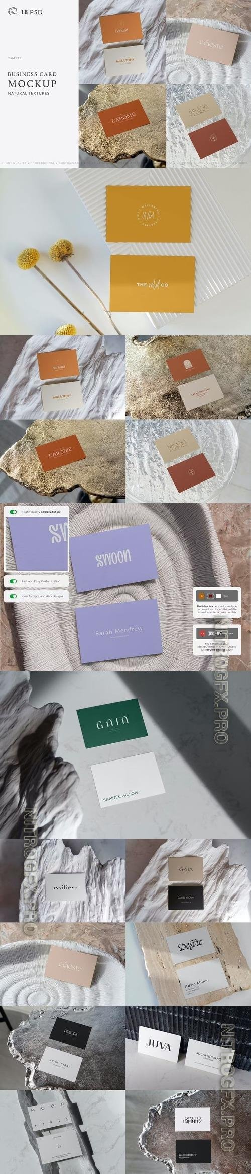 Business Card Mockup Natural Texture