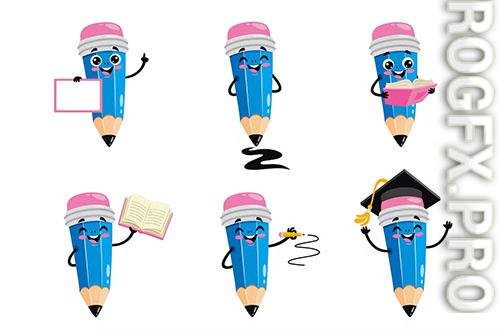 Cartoon Pencil Character 2