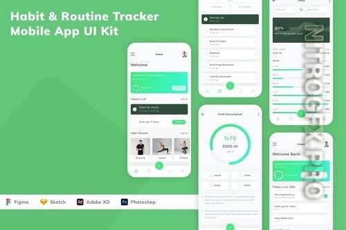 Habit & Routine Tracker Mobile App UI Kit
