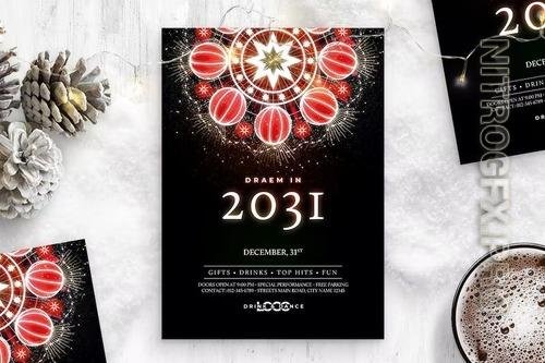 Festive New Year's Eve Flyer Template UG647UT