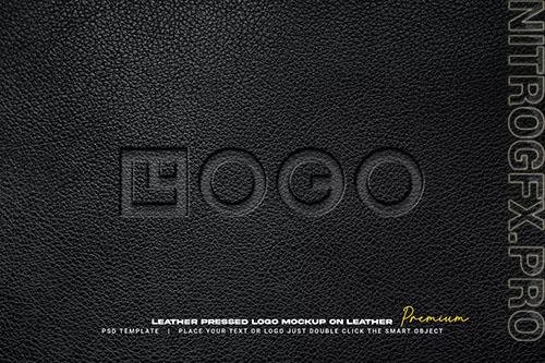 Leather pressed logo mockup