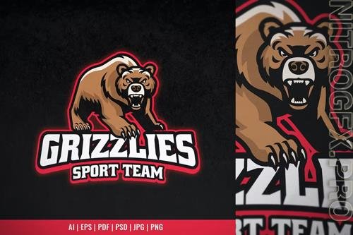 Grizzly Bear Sport Team Mascot Logo