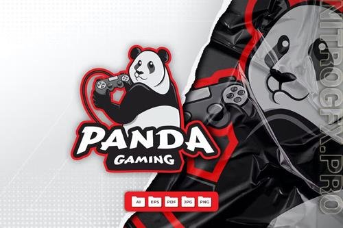 Panda Gaming Mascot Logo Design PNG