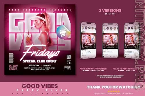 Night Party Flyer Good Vibes PSD