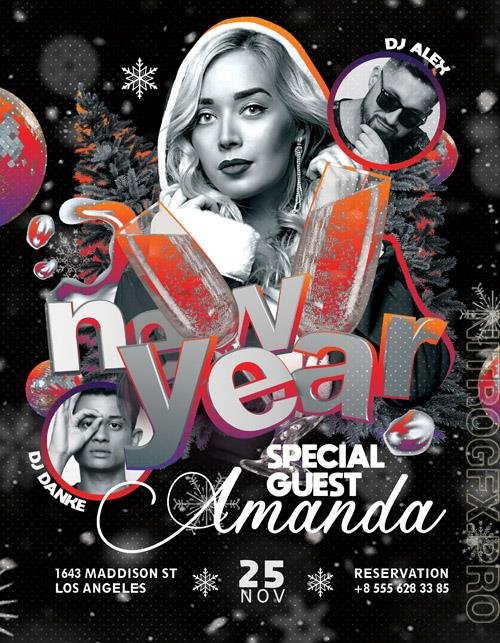 New Year beautiful Flyer PSD
