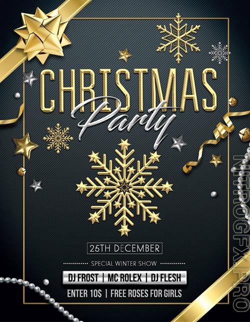 Christmas party beautiful flyer PSD