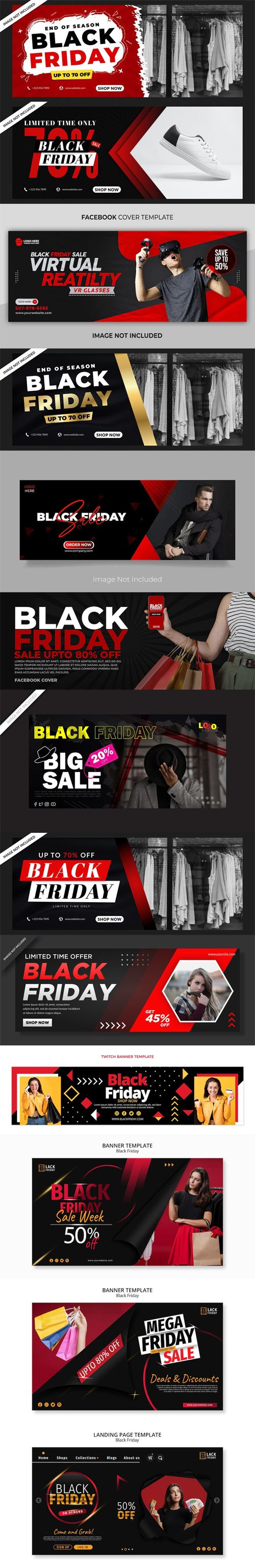 Black Friday - 10+ Web Banners Vector Templates Collection [Vol.3]