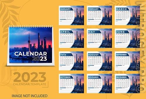 Desk calendar 2023 template 12 months included
