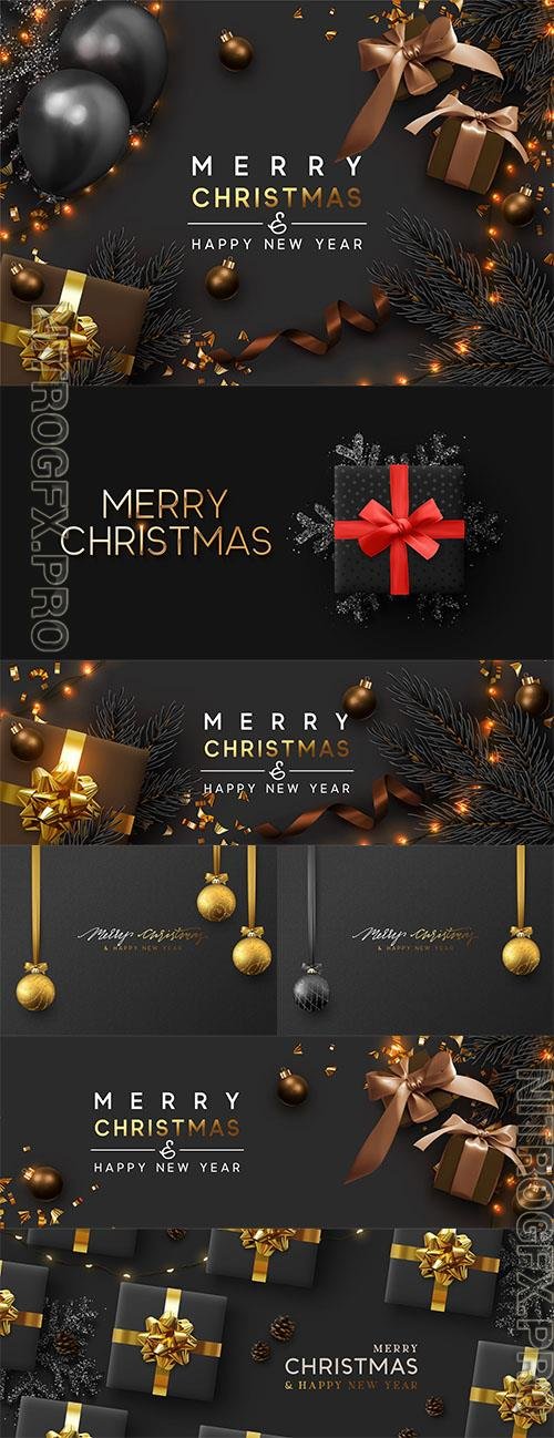 Merry christmas and happy new year background