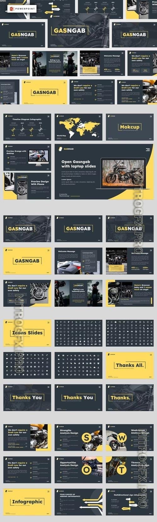 GASNGAB Creative Motorcycle Powerpoint, Keynote and Google Slides Template