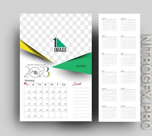 Vector 2023 calendar happy new year design with sapce of your image vol 2