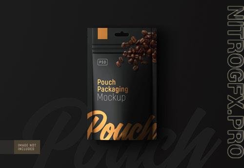 PSD Fancy Food Pouch Packaging Mockup Top View