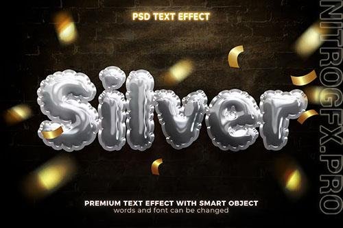 3D silver air foil text effect