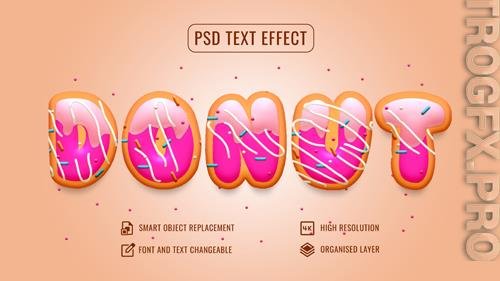 Donut psd text effect mockup