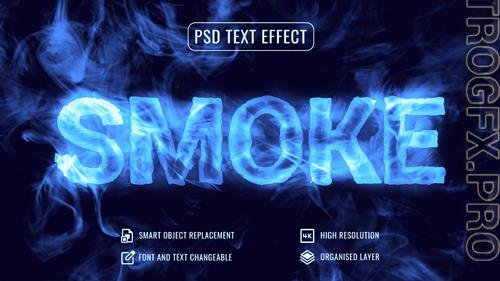 Psd smoke text effect mockup with smoke background