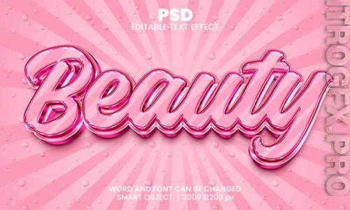 PSD beauty 3d editable photoshop text effect style with background