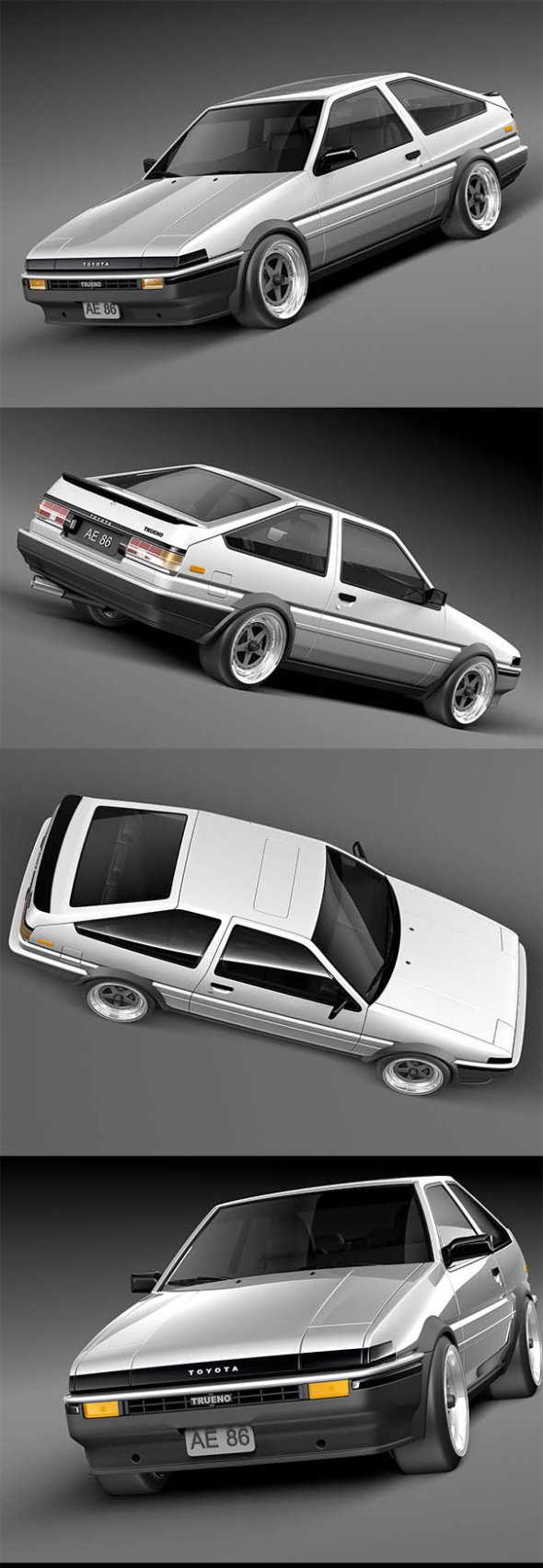Toyota AE86 Levin 1983-1987 3D Model