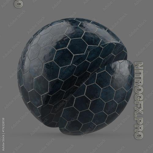 Navy blue honeycomb tile 176328138 MDL