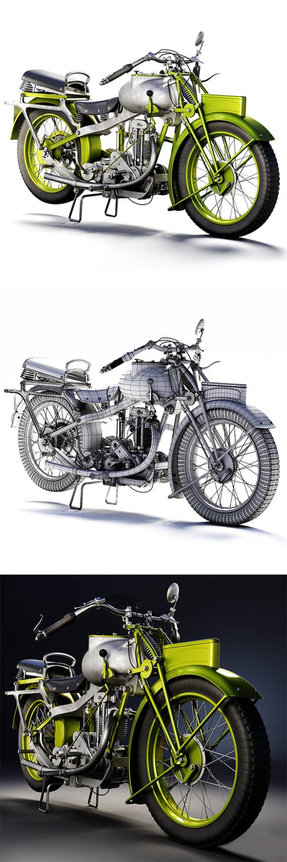Motorcycle MGC 350cc 1930 3D model
