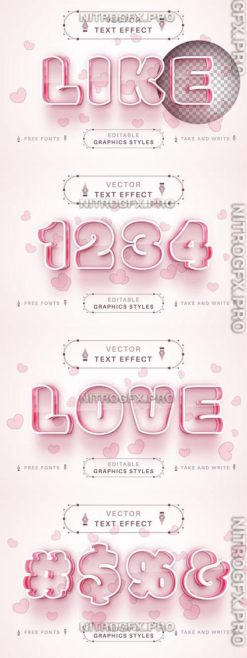 Love Heart Like - editable text effect, font style