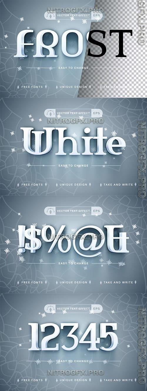 White Frost - editable text effect, font style