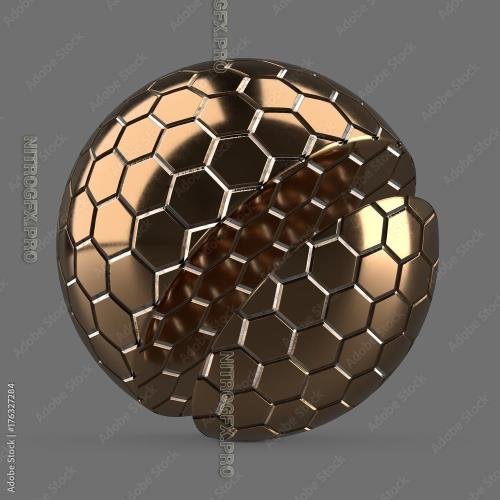Large bronze hexagon tiles 176327284 MDL