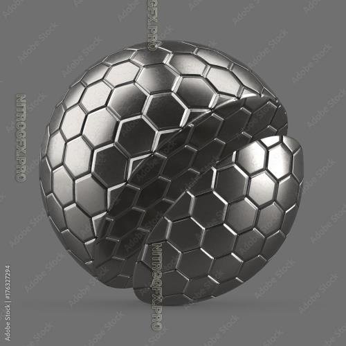 Large silver hexagon tiles 176327294 MDL