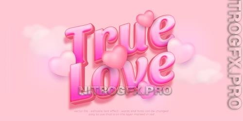 Vector 3D Font Style True Love