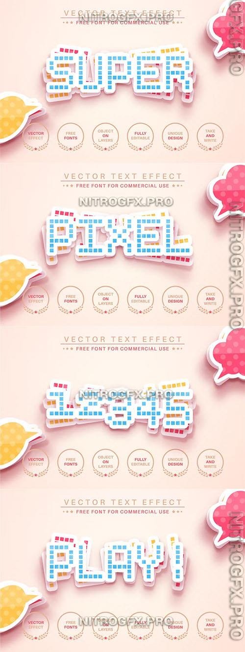 Pixel Sticker - editable text effect, font style