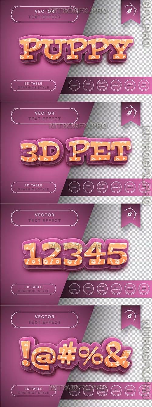 3D Puppy - editable text effect, font style