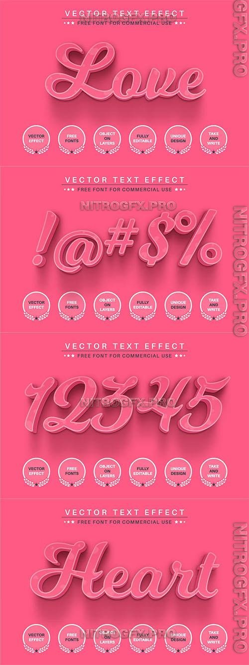 Love - editable text effect, font style