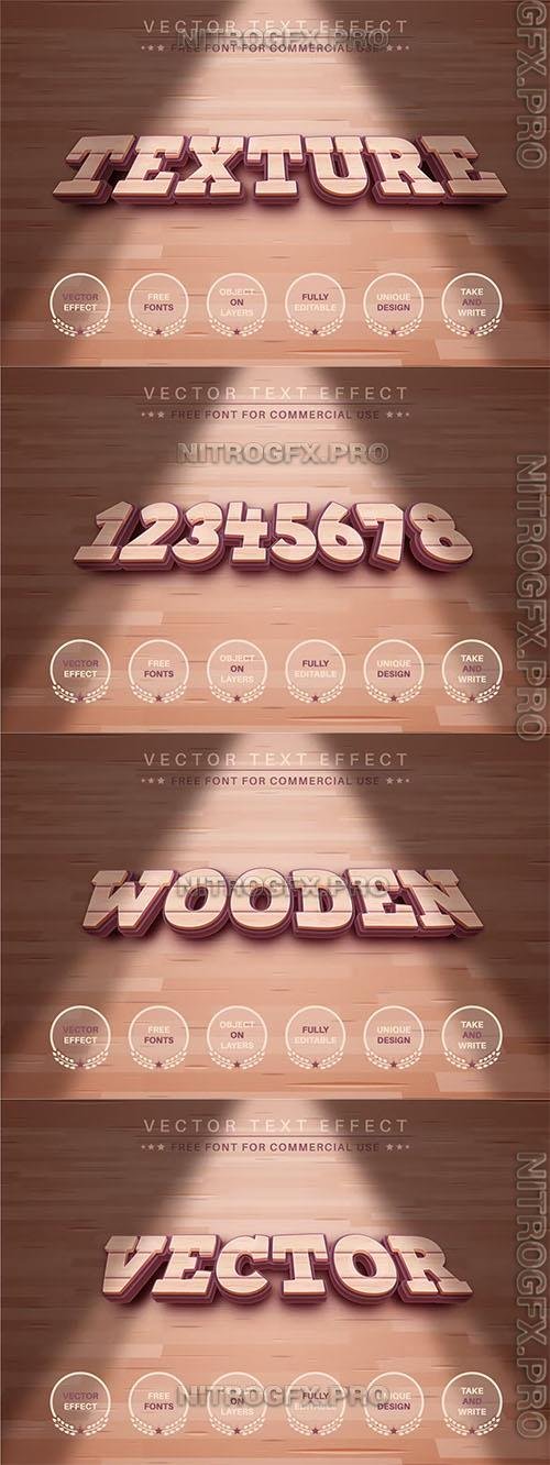 Wood texture - editable text effect, font style