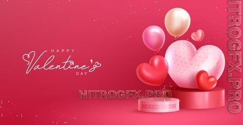 Happy valentine's day vector background with hearts
