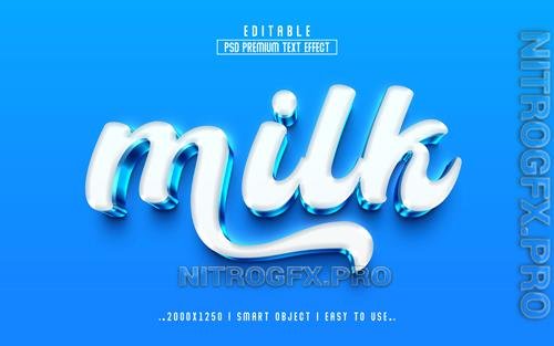 PSD milk 3d editable psd text effect style