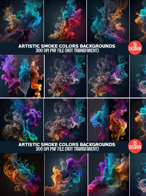 Artistic Smoke Colors Backgrounds Bundle