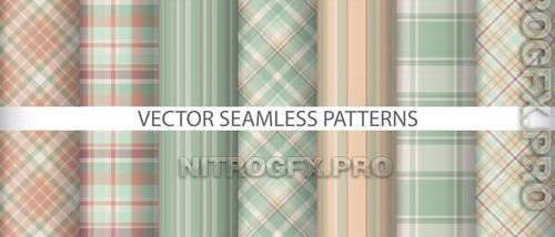 Vector Set Textile Background Texture Seamless Pattern Tartan