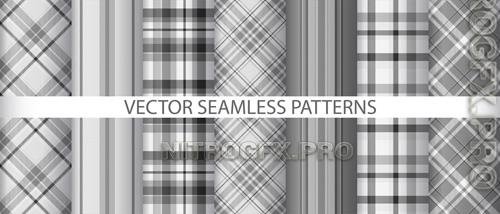 Vector Set Textile Seamless Texture Tartan Pattern Plaid