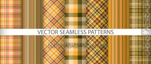 Vector Set Textile Background Seamless Pattern Tartan Texture