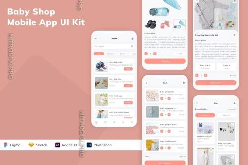 Baby Shop Mobile App UI Kit E2QF5X5