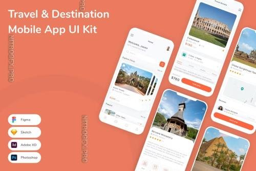 Travel & Destination Mobile App UI Kit HVQU6CX